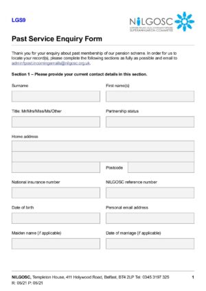 LGS9 – Past Service Enquiry Form thumbnail