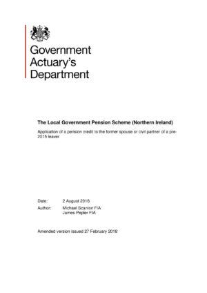 Application Of Pension Credit To Former Spouse or Civil Partner of a Pre-2015 Leaver thumbnail