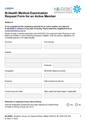 LGS22A – Ill-Health Medical Examination Request Form thumbnail