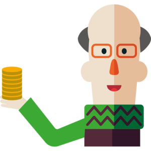character illustration - man with coins