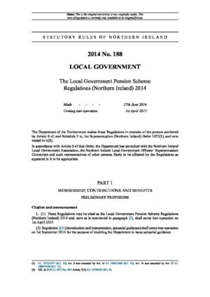 The Local Government Pension Scheme Regulations (Northern Ireland) 2014 thumbnail