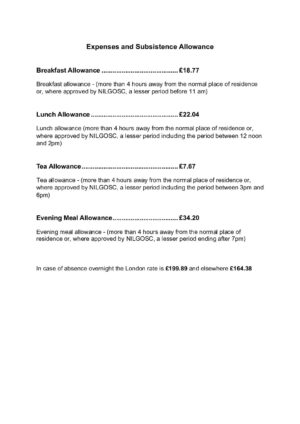 Expenses and Subsistence Allowances (Staff & Committee) thumbnail