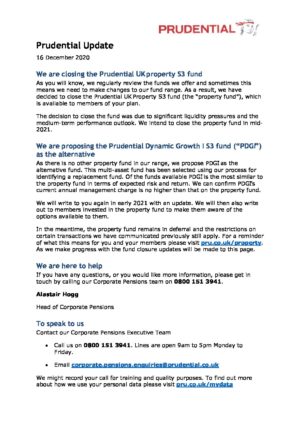 We are closing the Prudential UK Property S3 fund – December 2020 thumbnail