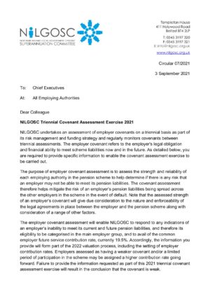 Circular 07/2021 – NILGOSC Triennial Covenant Assessment Exercise 2021 thumbnail