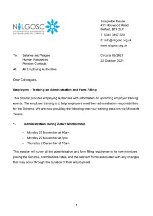 Circular 09/2021 – Employers – Training on Administration and Form Filling thumbnail