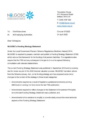 Circular 07/2022 – Funding Strategy Statement thumbnail