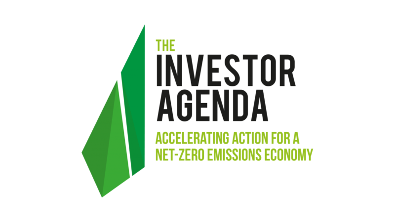 Image: Logo: The investor agenda Accelerating Action for a Net-zero Emissions Economy