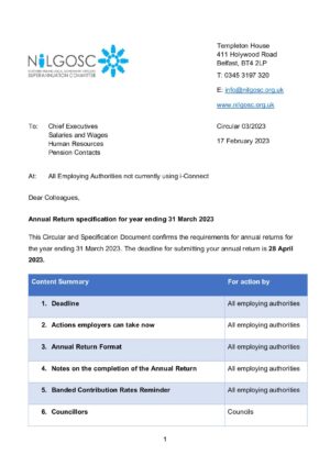 Circular 03/2023 –  Annual Return specification for year ending 31 March 2023 thumbnail