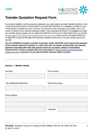 LGS8 – Transfer Quotation Request Form thumbnail