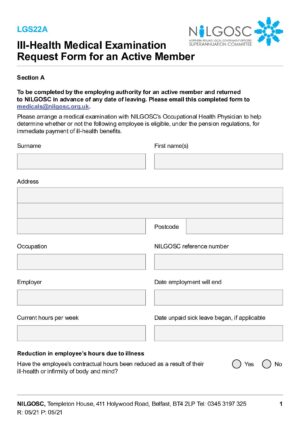 LGS22A – Ill-Health Medical Examination Request Form thumbnail