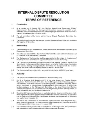 Internal Dispute Resolution Committee – Terms of Reference thumbnail