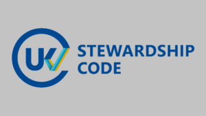 Logo of the U K Stewardship Code.