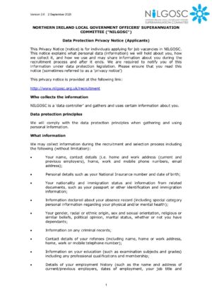 Document thumbnail: Applicant Privacy Notice 2025