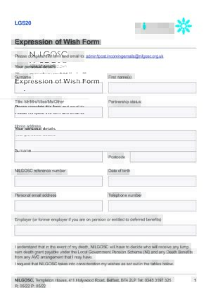LGS20 – Expression of Wish Form thumbnail