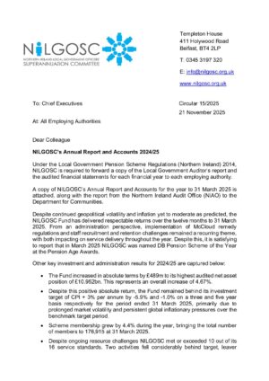 Circular 15/2025 – Annual Report and Accounts 2024/25 thumbnail
