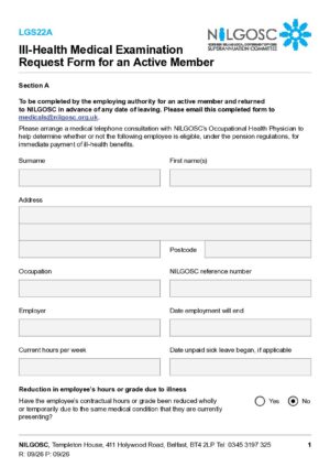 LGS22A – Ill-Health Medical Examination Request Form [Active Member] thumbnail