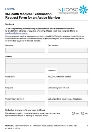 LGS22A – Ill-Health Medical Examination Request Form [Active Member] thumbnail