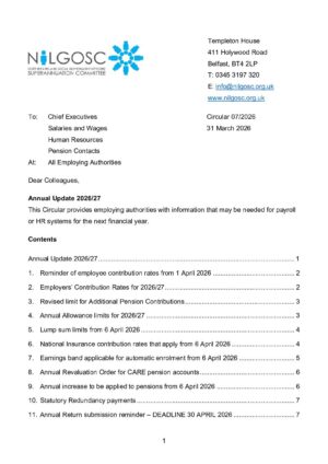 Circular 07/2026 – Annual Update 2026/27 thumbnail