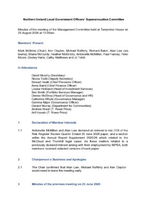 Document thumbnail: Committee Minutes – 25 August 2026